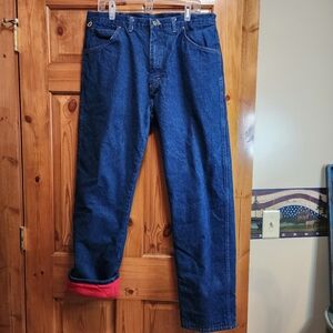 Men's Wrangler Flannel Lined Jeans, Size 38 X 32